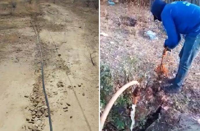 Agespisa retira ligações clandestinas na adutora Poço de Marruá e quatro pessoas são presas